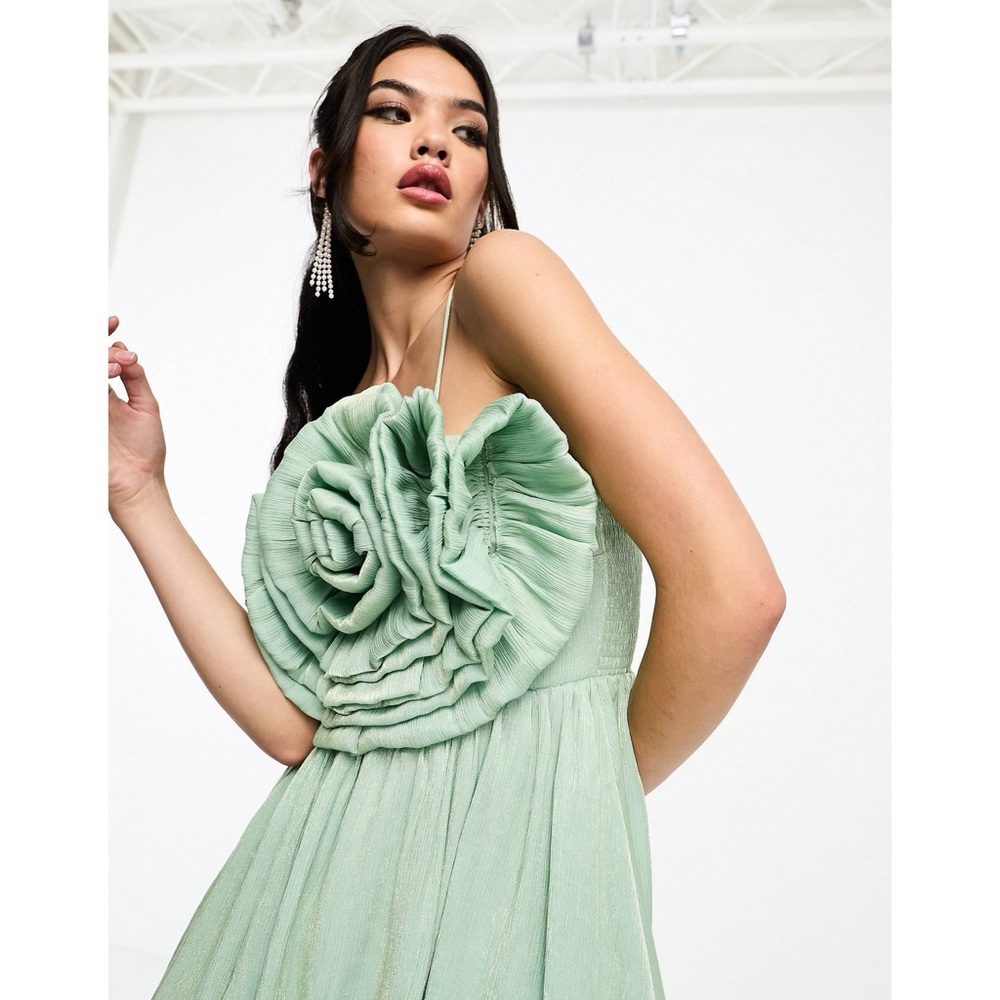 Sister Jane Corsage Metallic Mini Dress in Green - Best Dressed!